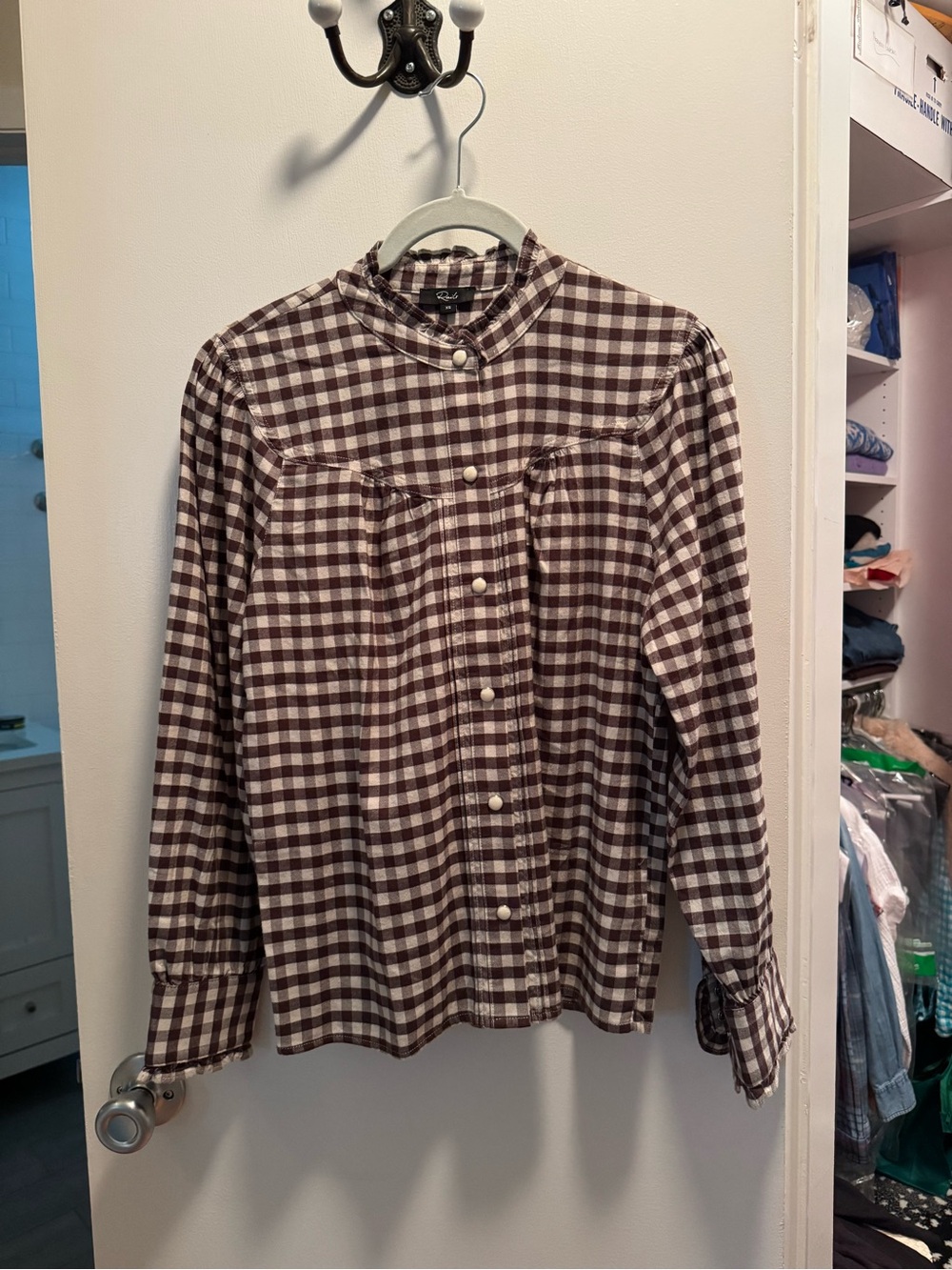 Rails Gingham Ruffle Shirt - Picture 2 of 7